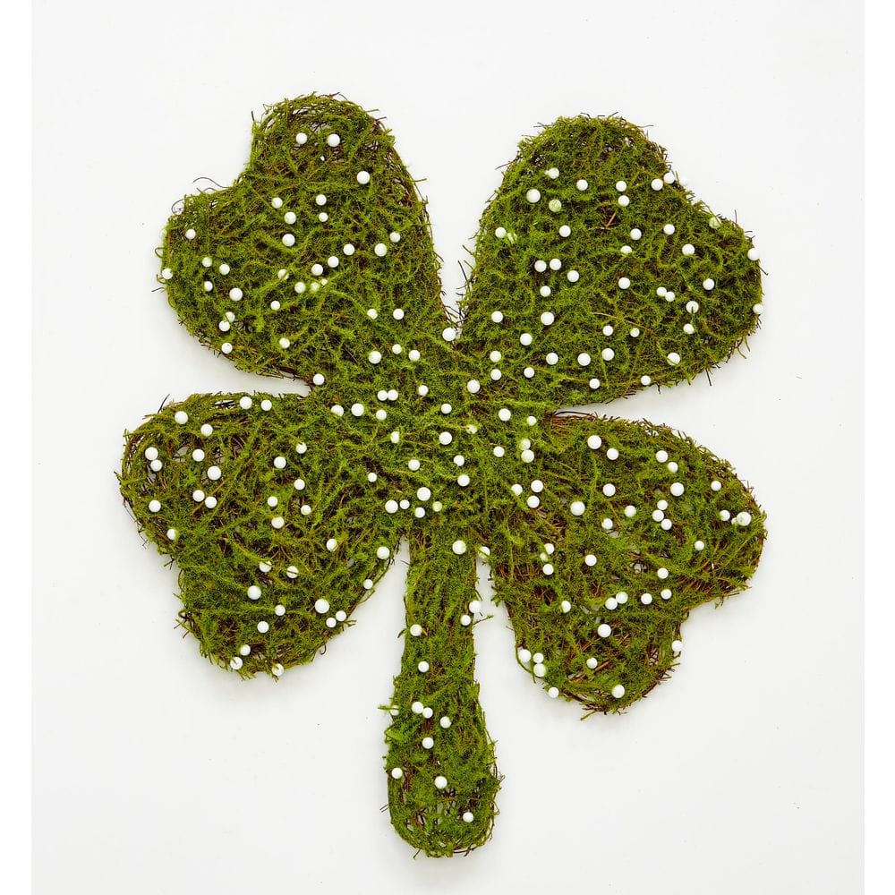 13 in Hanging St. Patricks Day Shamrock Decor with White Berries