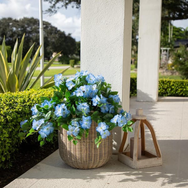 フラワー・ガーデニング htrurujrt Nearly Natural 24in. Blue UV Resistant Artificial Hydrangea