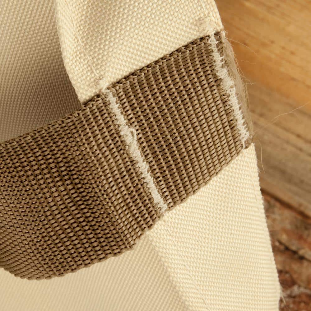 Beige and Brown Water-Resistant Jumbo Log Tote with Cover