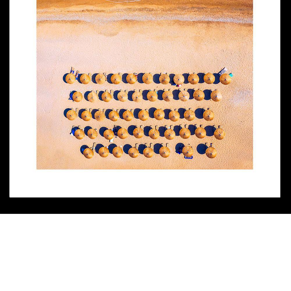 Beach Umbrellas Aerial View Framed Print for Kids Room