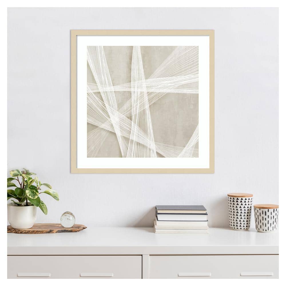 Loomed Symmetry II 25"x25" Svelte Natural Framed Abstract Print