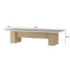 FUFU&GAGA Wooden Gray Wood Grain 118 in. Width Rectangle Double Pedestal Double-based Dining Table for 10 KF210253-034