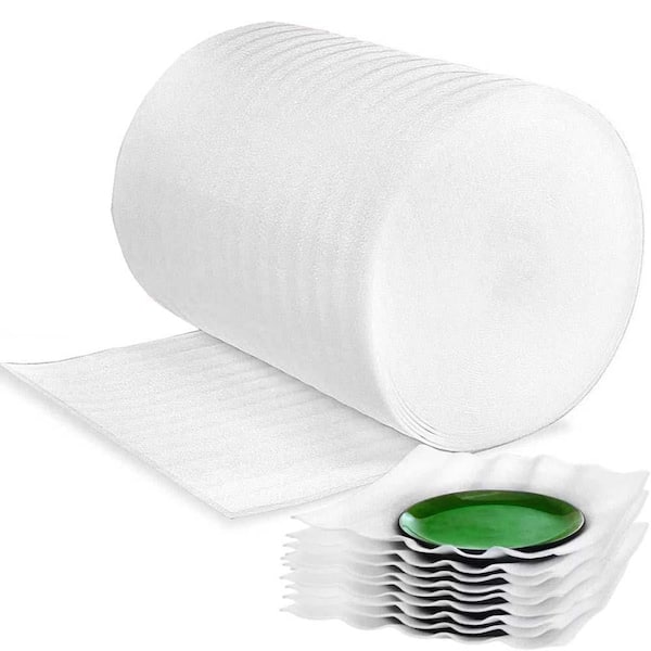 Foam Wrap Roll 1920L x 16W Moving Supplies for Protecting Fragile Items with 60 Fragile Stickers