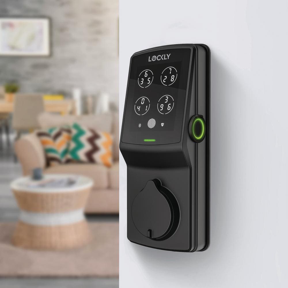 Matte Black Smart Deadbolt with Fingerprint and Keypad