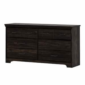 Versa Rubbed Black 6-Drawer 57.75 in. Double Chest of Drawers