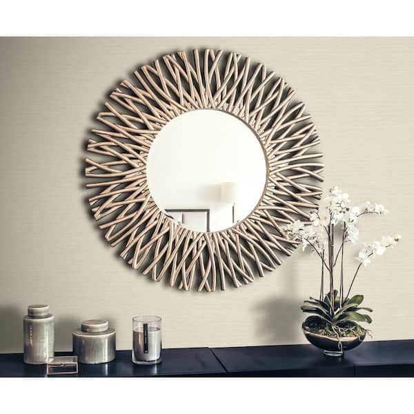 Grasscloth Effect Beige Paper Non-Pasted Strippable Wallpaper Roll (Cover 60.75 sq. ft.)