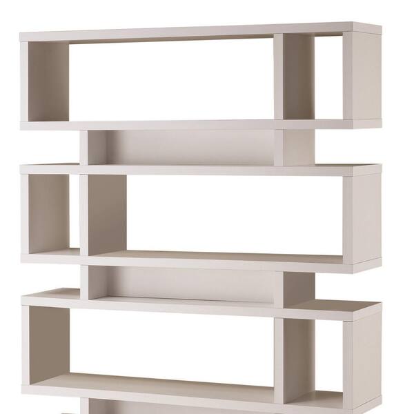 White Wooden Bookcase With Open Shelves, Bookcase With Doors And Open Shelves