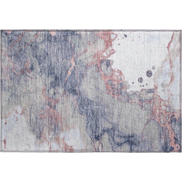 Mayfield Premium Machine Washable Abstract AMF2110 Blush 2 ft. x 3 ft. Accent Rug
