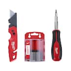 FASTBACK Folding Utility Knife with Blade Storage and 50-Pack General Purpose Utility Blade Set w/11-in-1 Screwdriver