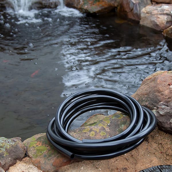 Water Feature Hose 1/2 in Vinyl Tubing Black Fountain Pond Waterfall 20 ft 