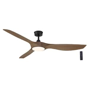 Marlon 66 in. Integrated LED Indoor Natural Iron Ceiling Fan with Light and Remote Control