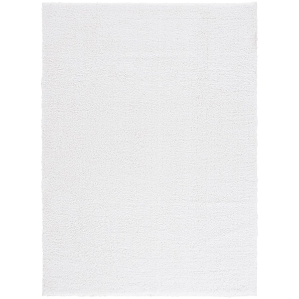 Rumi Shag 4 ft. x 6 ft. Ivory Modern Solid Area Rug
