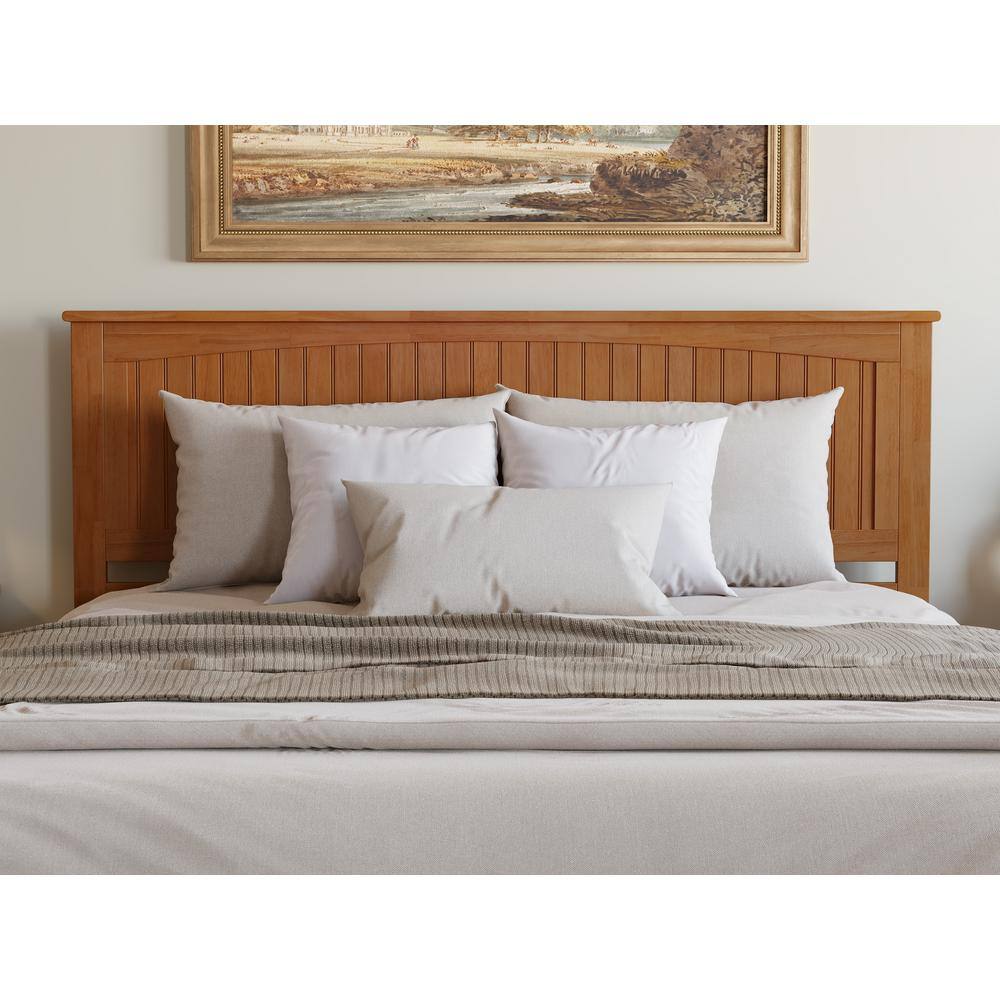Nantucket King Light Toffee Wood Platform Bed with Headboard