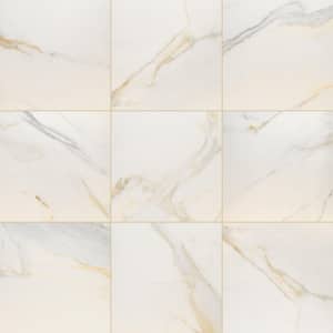 Adella Calacatta 18 in. x 18 in. Matte Porcelain Stone Look Floor and Wall Tile (11.25 sq. ft./Case)