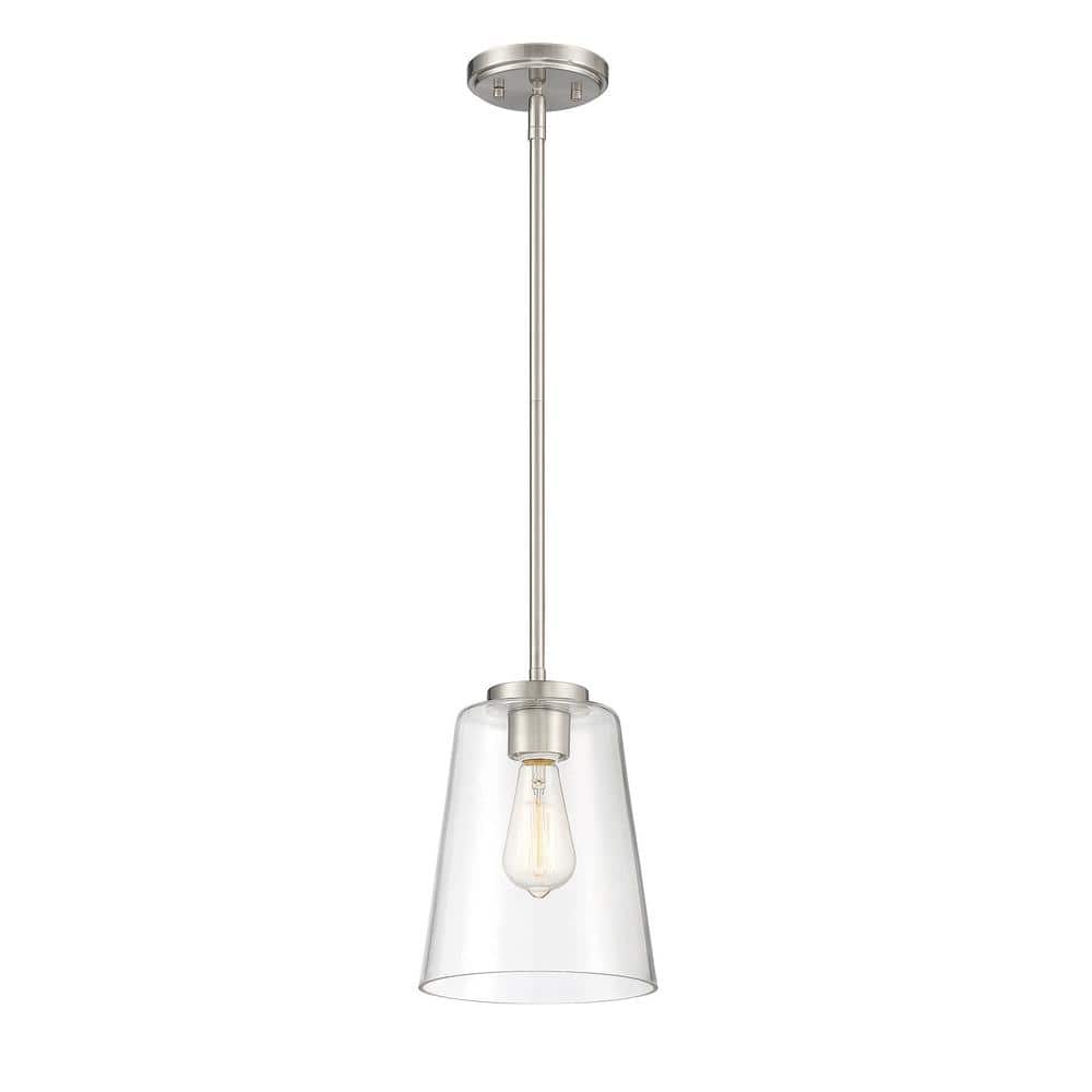 Calhoun Satin Nickel Glass Mini Pendant Light