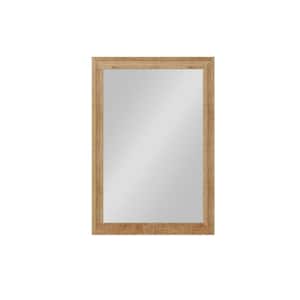 32 in. x 40.5 in. Farmhouse Rectangle Framed Brown Decorative Mirror
