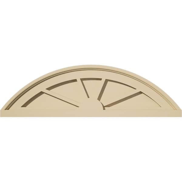 Ekena Millwork 26 in. W x 7-1/2 in. H x 2 in. P Segment Arch 4 Spoke Signature Urethane Pediment, Primed Tan