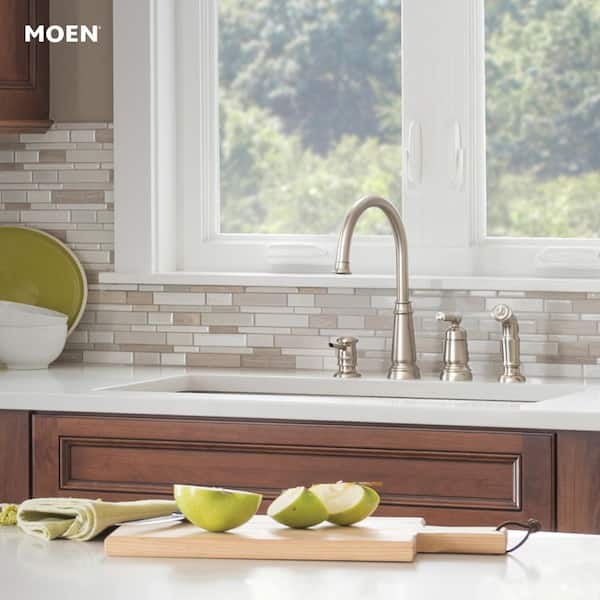 Edison 1 Handle High Arc Standard Kitchen Faucet in Spot Resist Stainless with Side Sprayer