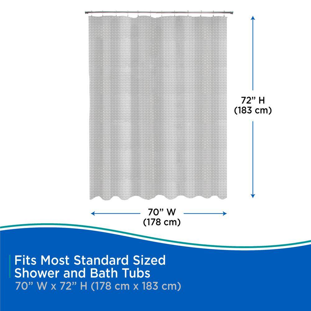 Gray Medium Weight Embossed PEVA Shower Curtain Liner