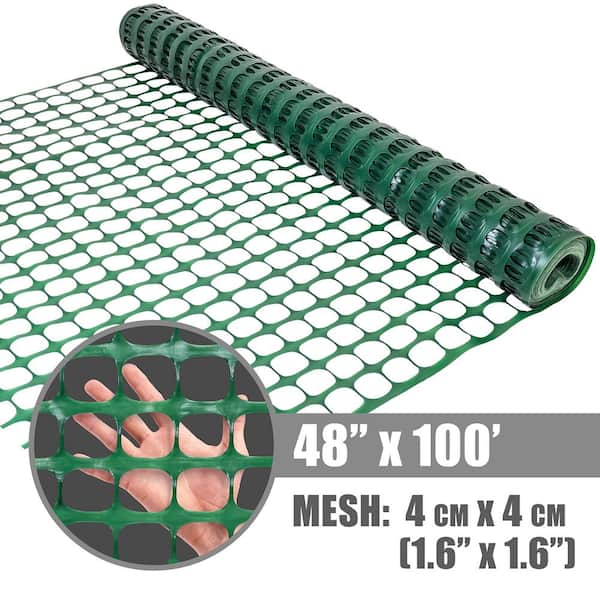 Augment Net zo wenselijk Fencer Wire 4 ft. x 100 ft. Outdoor Snow Fence, Plastic Safety Mesh,  Temporary Garden Netting for Poultry, Green PSC10-G4X100M44CM - The Home  Depot