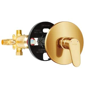 Tru-Temp 1-Handle Pressure Balanced 1/2 in. Rough-In Valve Trim Kit, Brushed Gold (Valve Included)