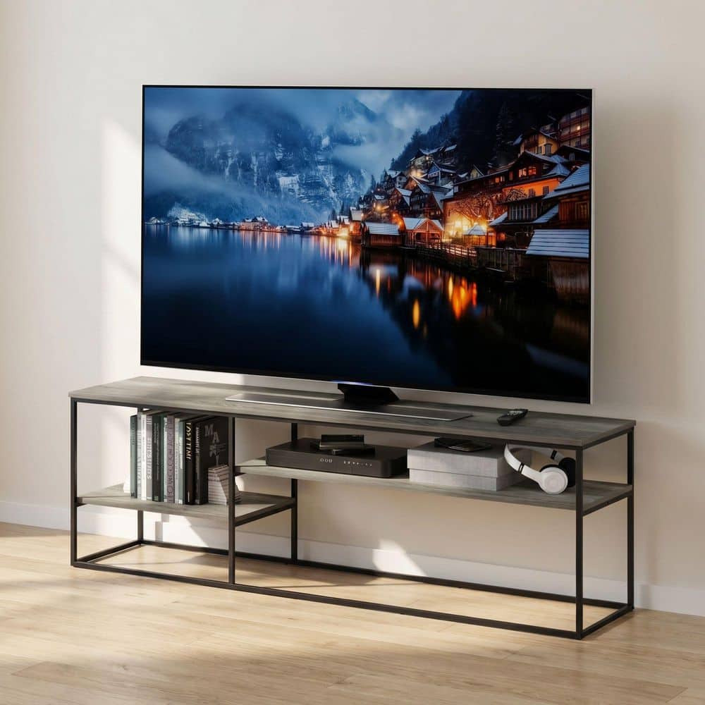 Moretti Grey Oak TV Stand Entertainment Cente Fits TV's up to 78 in.