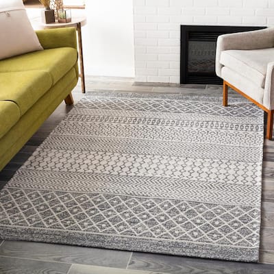 Shiloh Gray 7 ft. 10 in. x 10 ft. 2 in. Moroccan Machine-Washable Area Rug
