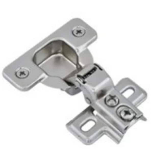 Half Overlay Self-Closing Concealed No Radius Cabinet Hinge in Polished Chrome - (Set of 24)