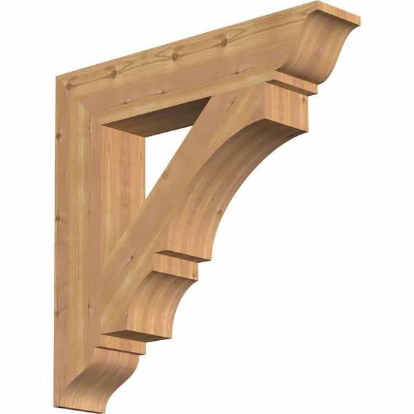 Ekena Millwork 5.5 in. x 30 in. x 30 in. Western Red Cedar Balboa Traditional Smooth Bracket