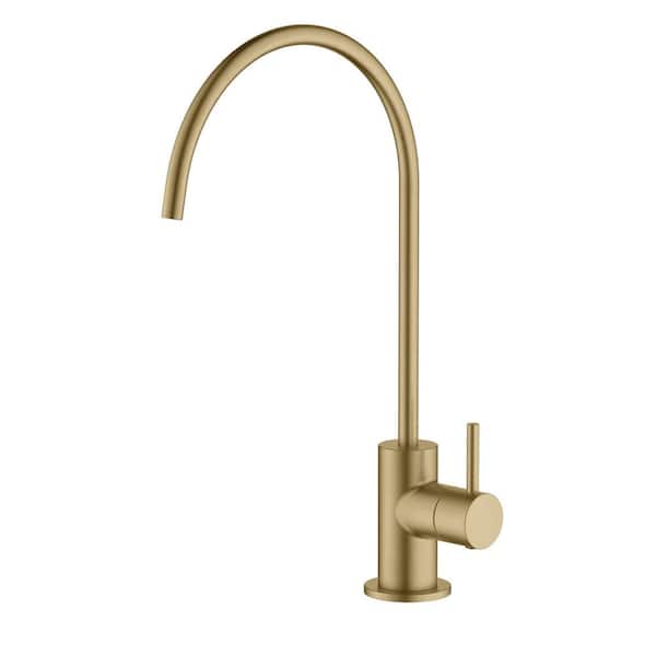 1- Handle Beverage Faucet with 360 ° Swivel in Brushed Brass