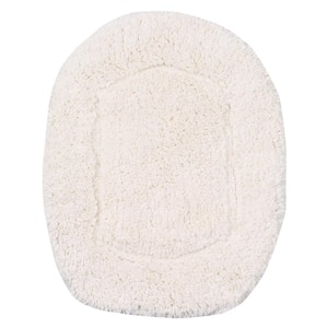 Waterford Collection 100% Cotton Tufted Bath Rug, 18 x 18 Lid Cover, Ivory