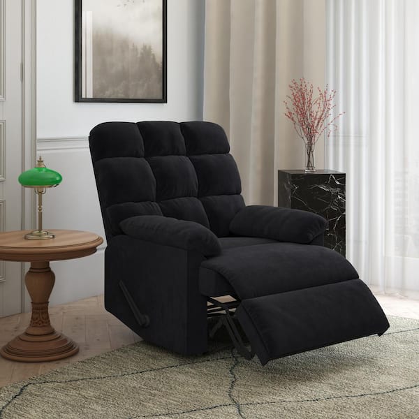 prolounger wall hugger recliner chair in black microfiber