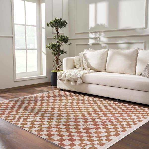 Benjy Cream/Somon 9 ft. x 12 ft. Area Rug