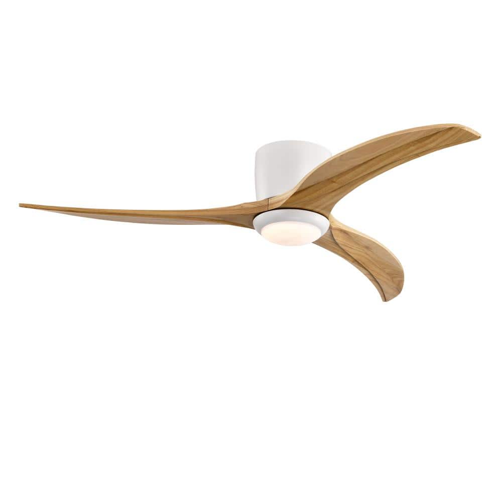 52 in. Indoor Integrated LED Modern Flush Mount White Ceiling Fan Lighting with Dimmable Led Lights price history on PriceWatchPro