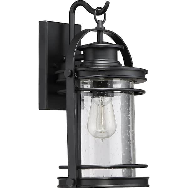 Quoizel Booker 15-in H Mystic Black Medium Base (E-26) Outdoor Wall Light
