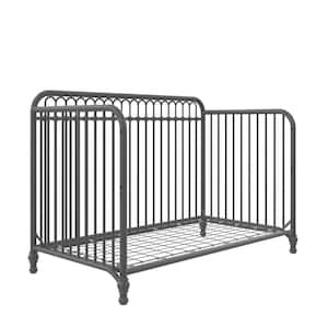 Raven Gray Metal 3-in-1 Convertible Crib