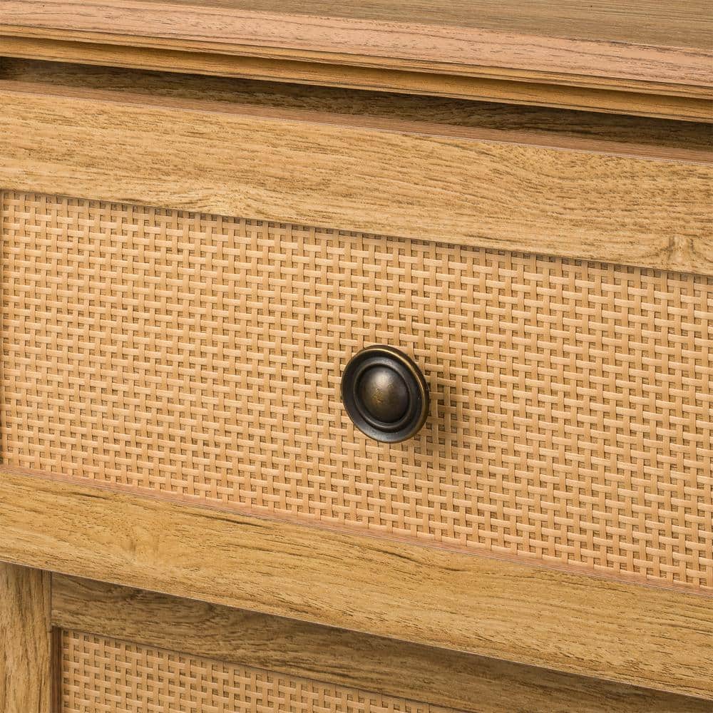Sango Newcomb Rattan-Brown 2-Drawer Nightstand