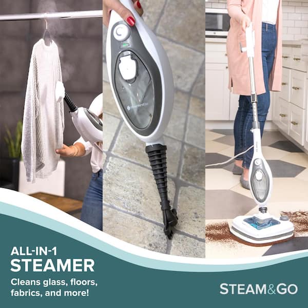 Steam and Go Multi-Function Steamer Mop with 350 ml Water Tank and  Accessories for Garment Steaming and Floor Cleaning SAG806 - The Home Depot