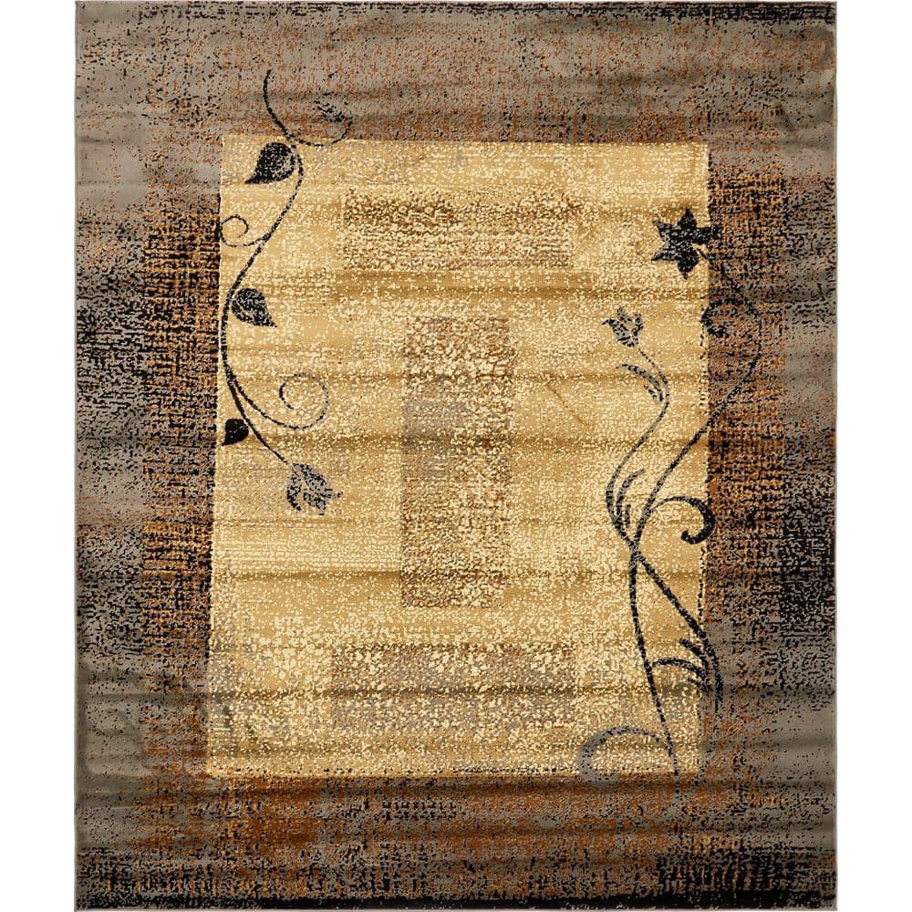 Handmade Braided Abstract 8' x 10' Gray Synthetic Rug