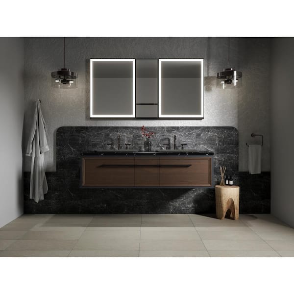 KOHLER Collage 24 in. x 32 in. Lighted Left-Hinged Rectangular Medicine Cabinet with Mirror