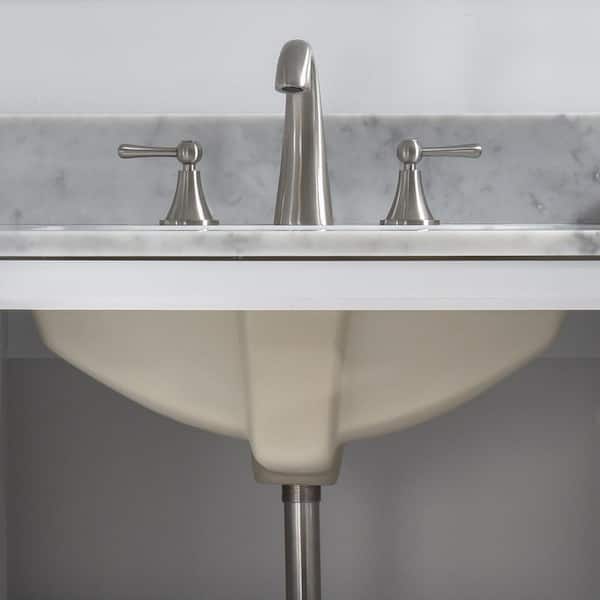 Sudbury 37 in. W x 22 in. D Single Basin Carrara Marble Vanity Top in Carrara White with White Vitreous China Basin Sudbury 37 in. W x 22 in. D Single Basin Carrara Marble Vanity Top in Carrara White with White Vitreous China Basin