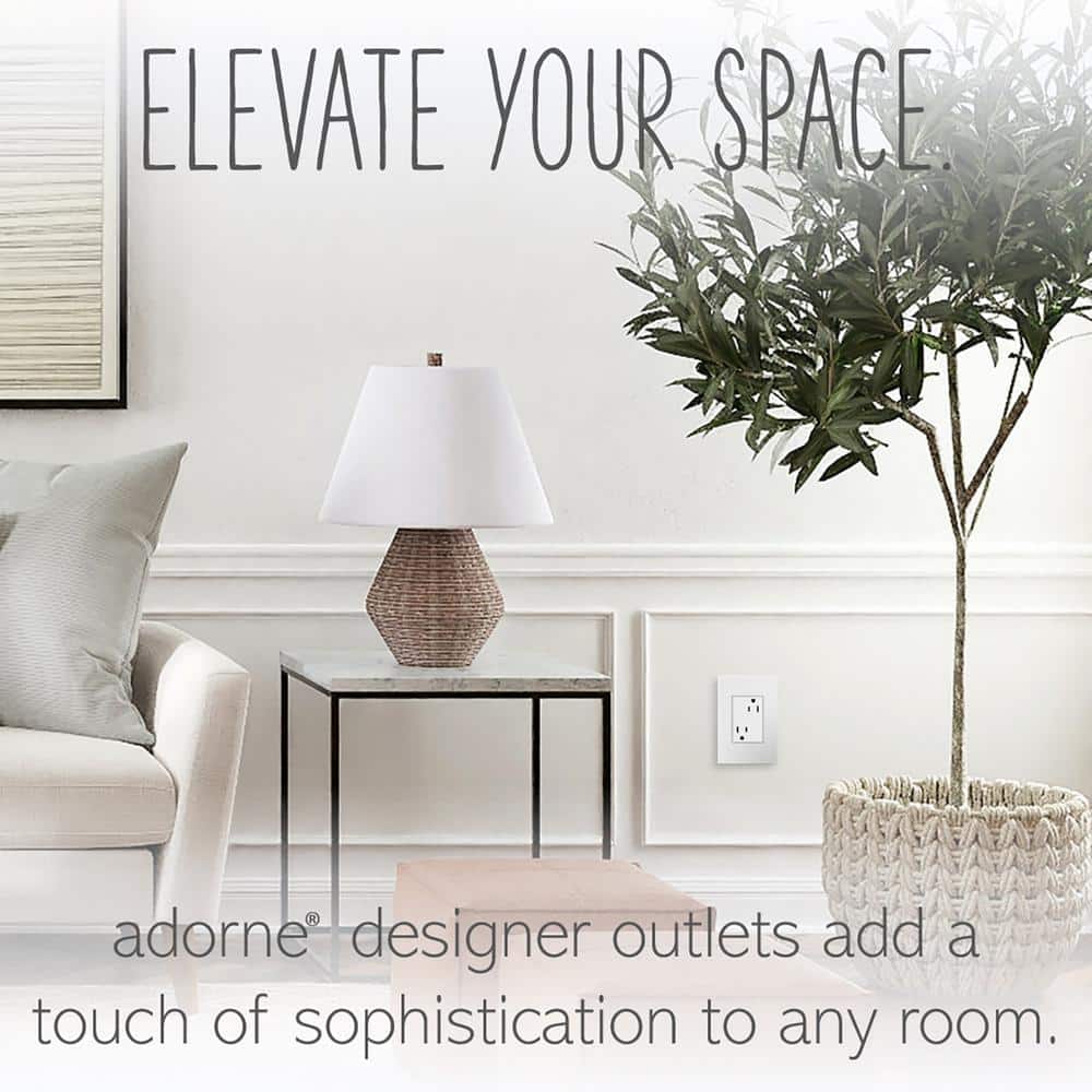 White Tamper-Resistant Plus-Size Electrical Outlet with Wall Plate