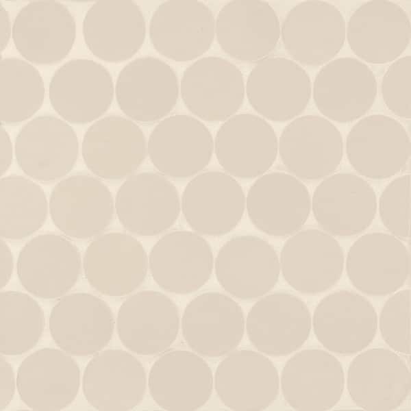 Makoto Tatami Beige 10 in. x 10 in. Matte Porcelain Penny Mosaic Floor and Wall Tile (3.42 sq. ft./Case)