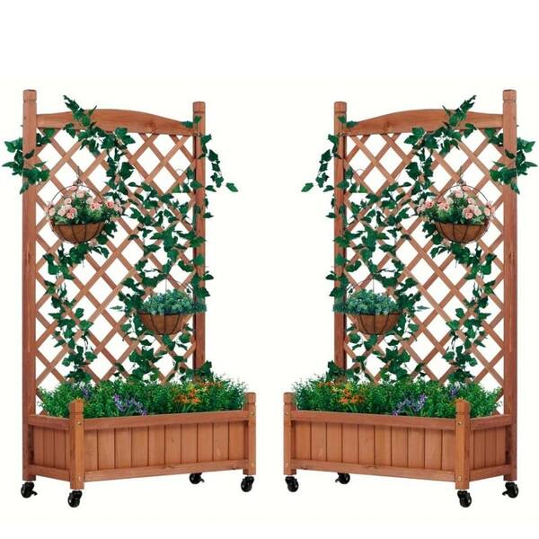 GOLINPEILO Trellis Planter,Wood Planter With Trellis, Planter Box With Trellis
