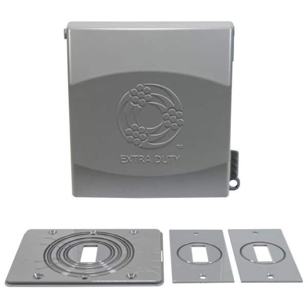 Extra Duty In-Use Cover Gray 2-Gang Metal Weatherproof Cover