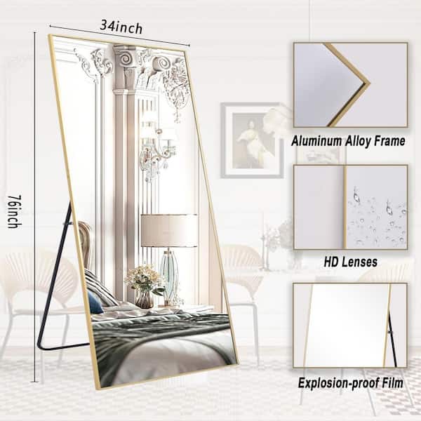 XRAMFY 34 in. W x 76 in. H Rectangular Classic Gold Aluminum XRAMFY 34 in. W x 76 in. H Rectangular Classic Gold Aluminum