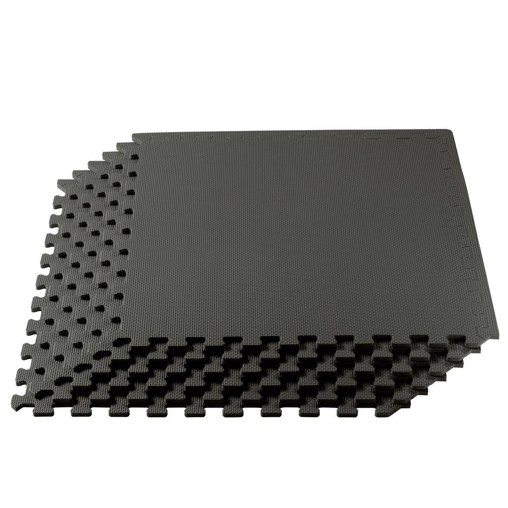 Charcoal Gray 24 in. W x 24 in. L x 3/8 in.Thick Multipurpose EVA Foam Exercise/Gym Tiles (12 Tiles/Pack) (48 sq. ft.) price history on PriceWatchPro