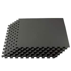 Charcoal Gray 24 in. W x 24 in. L x 3/8 in.Thick Multipurpose EVA Foam Exercise/Gym Tiles (12 Tiles/Pack) (48 sq. ft.)