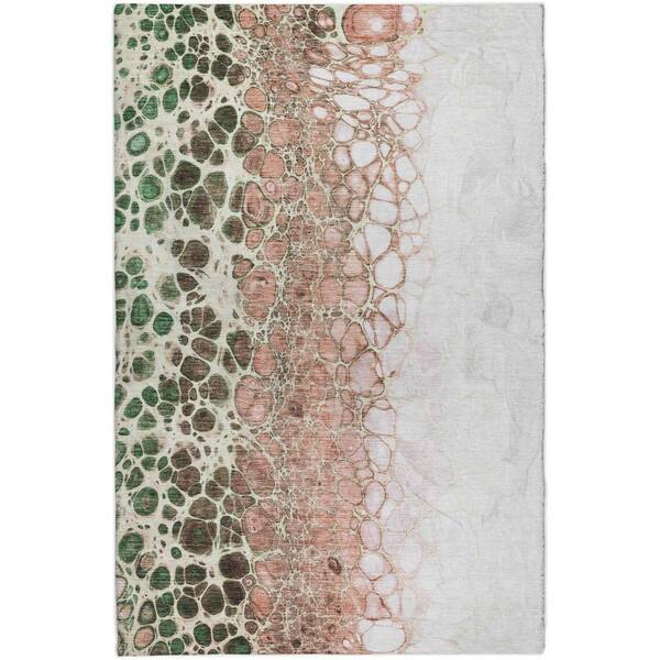 Dream Shag Premium Machine Washable Abstract ADS707 Salmon 9 ft. x 12 ft. Area Rug