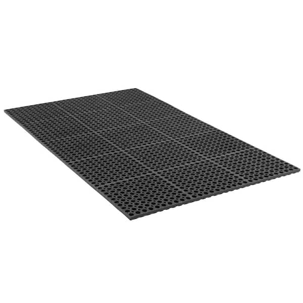 Tru-Tread 7/8 in. Black 3 ft. x 5 ft. Rubber Grease Proof Indoor Commercial Door Mat